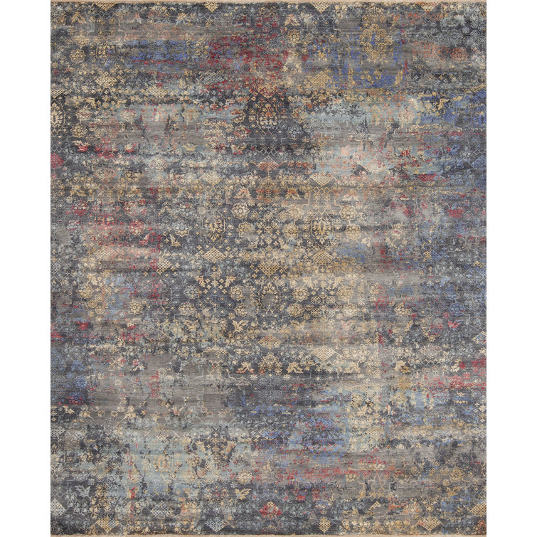 Samad Rugs European Reserve Damask Area Rug in Gold/Black/Gray Perigold